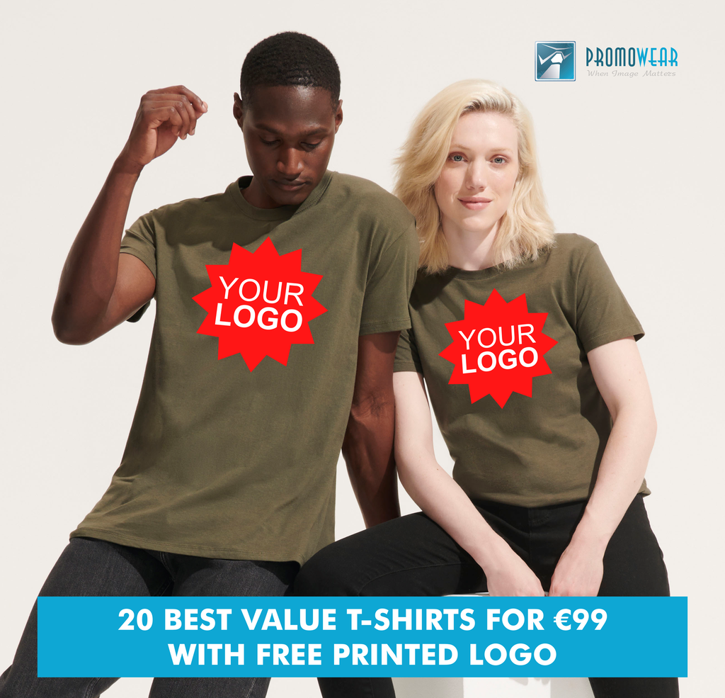 20 of our Best Value T-shirts + Free Printed Logo for €99