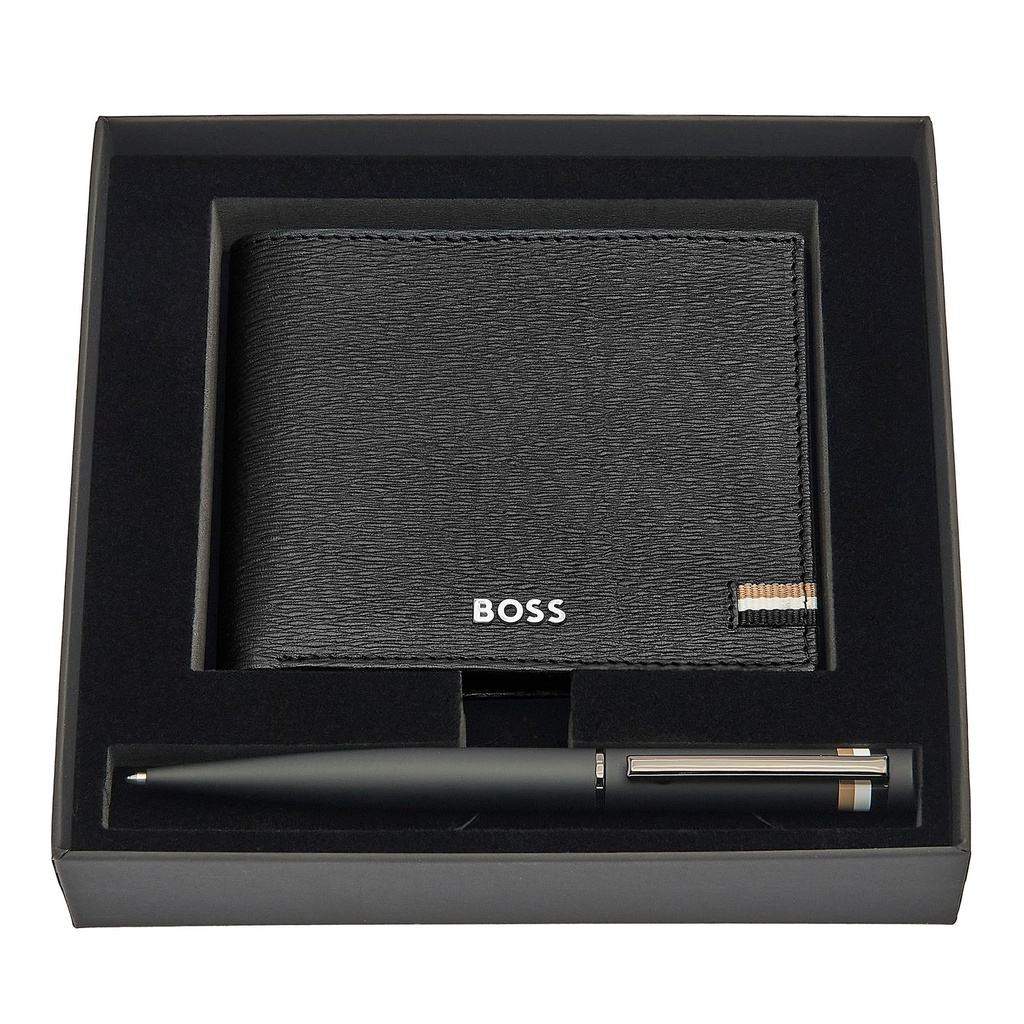 HUGO BOSS Black Ballpoint Pen & Wallet Gift Set