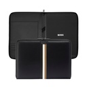HUGO BOSS Iconic Black Zip A4 Conference Folder