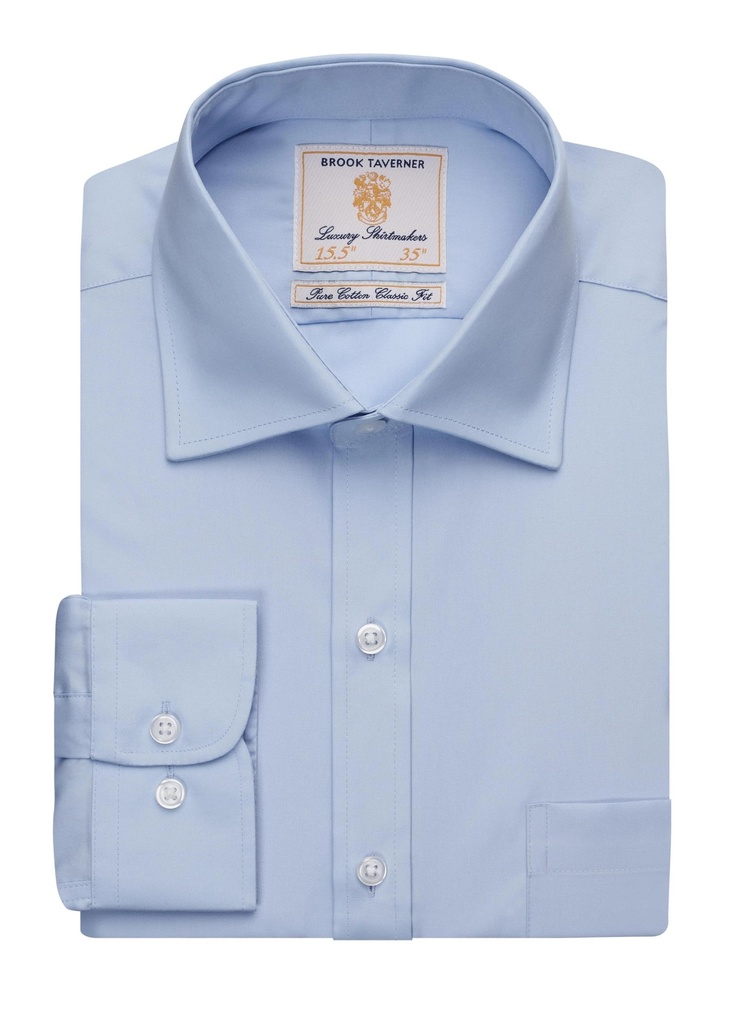 Brook Taverner Cheadle Single Cuff Shirt Cotton Poplin