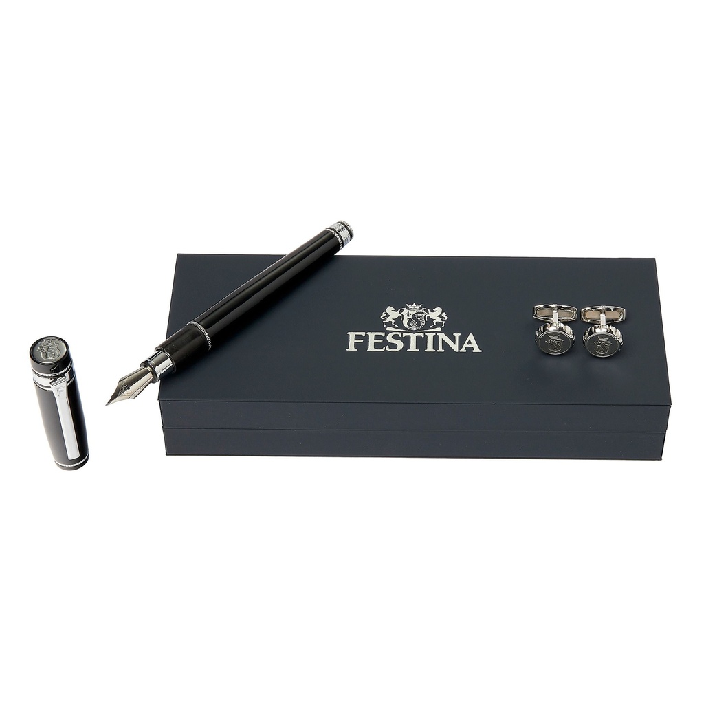 Festina Cufflinks & Bold Classic Fountain Pen Gift Set