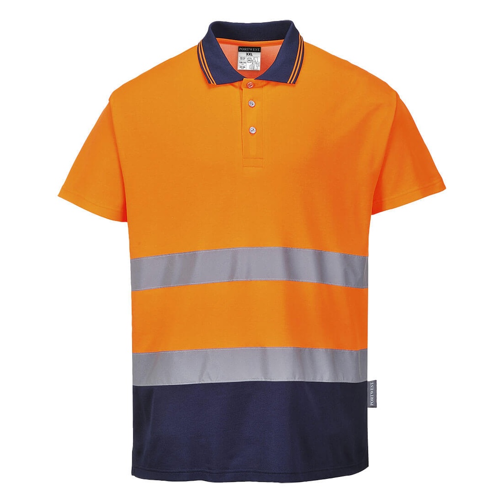 Portwest Hi-vis two-tone cotton Comfort polo shirt (S174)