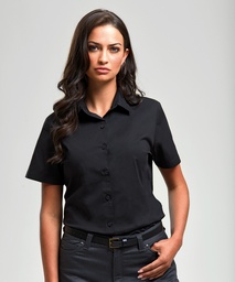 Premier Women's stretch fit cotton poplin short sleeve blouse
