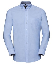 Russell Collection Long sleeve tailored washed Oxford shirt