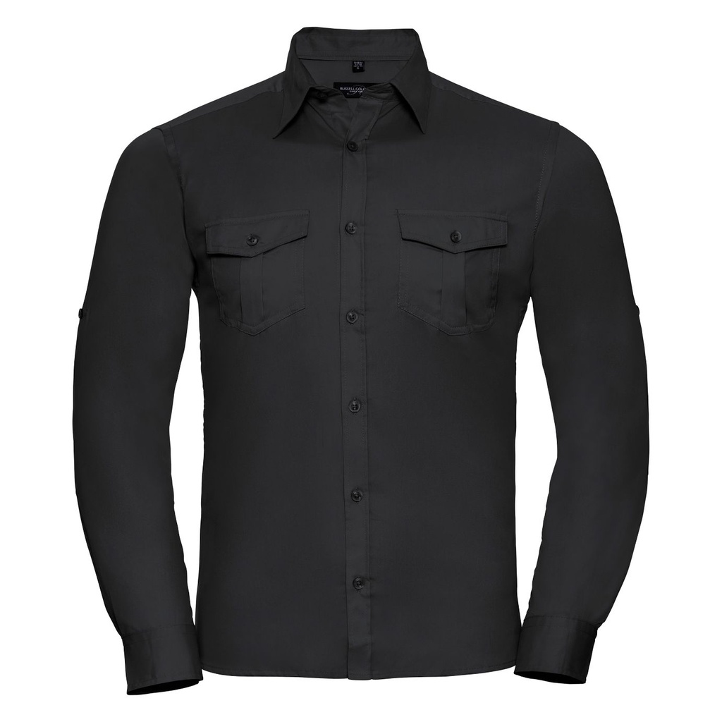 Russell Collection Roll-sleeve shirt long sleeve