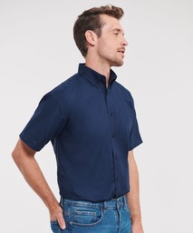Russell Collection Short sleeve easycare Oxford shirt
