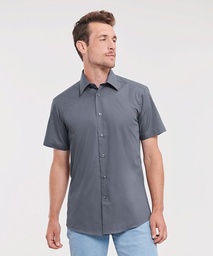 Russell Collection Short sleeve polycotton easycare tailored poplin shirt