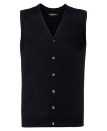 Russell Collection V-neck sleeveless knitted cardigan