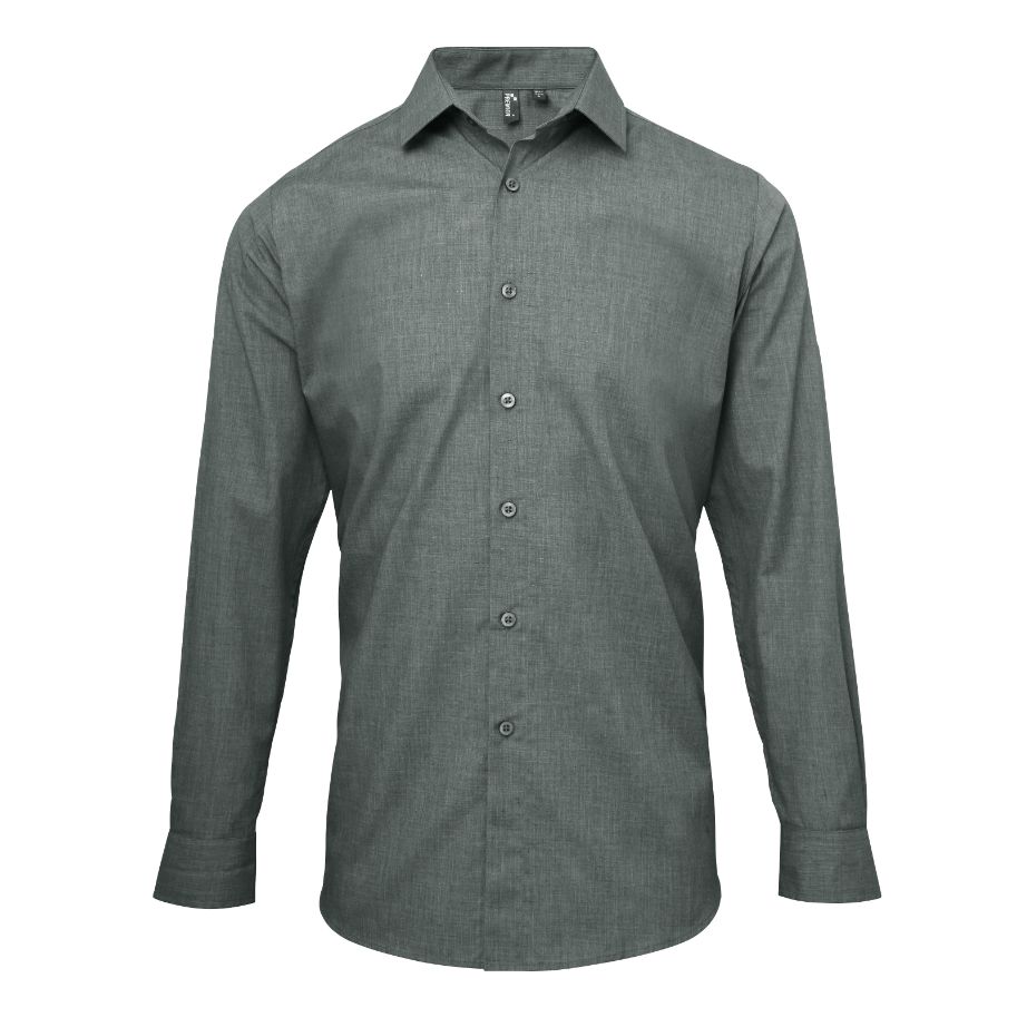 Premier Poplin cross-dye roll sleeve shirt