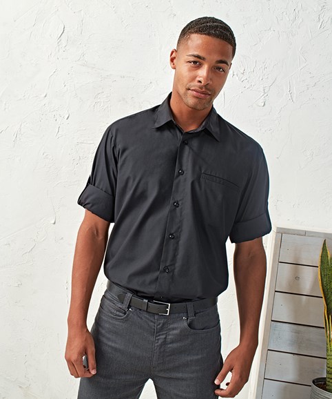 Premier Roll sleeve poplin shirt