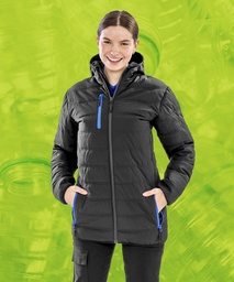 Recycled black compass padded winter jacket