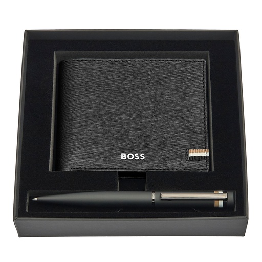 [HPBW421A] HUGO BOSS Black Ballpoint Pen & Wallet Gift Set