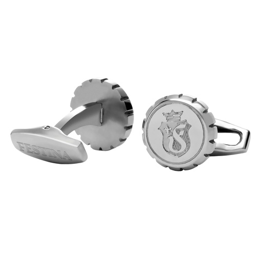 [FJM481B] Festina Shinny Chrome Button Cufflinks