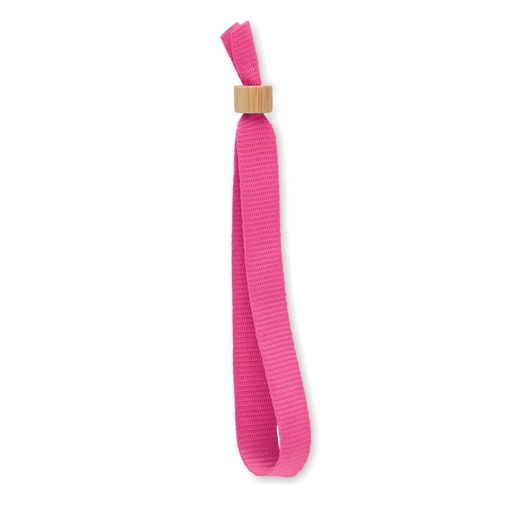 FIESTA RPET Polyester wristband with bamboo closure